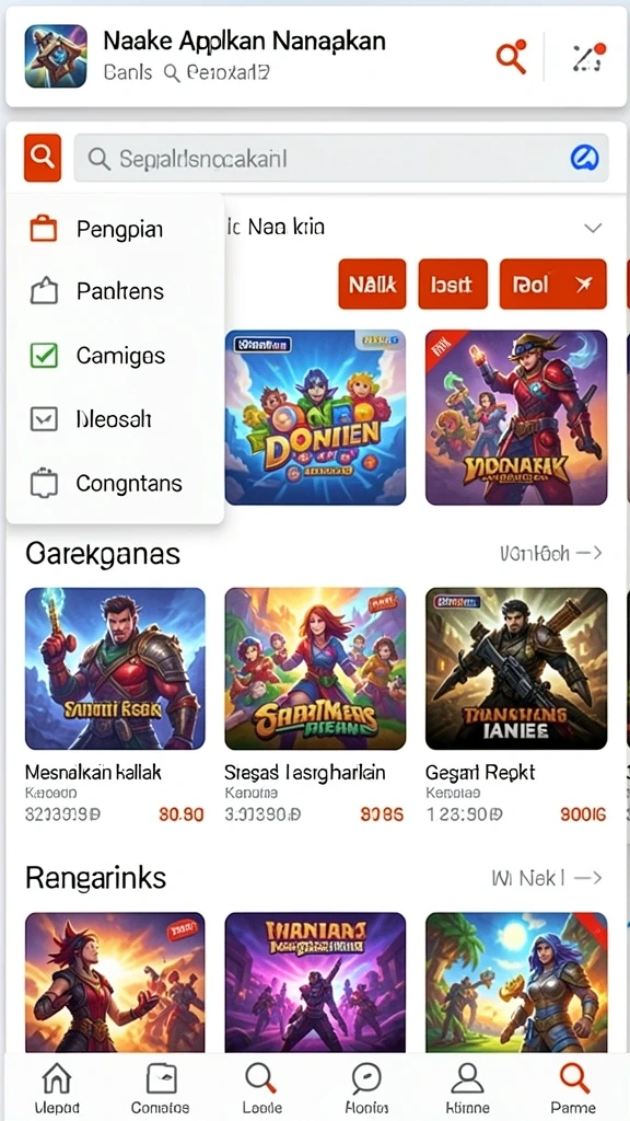 Tampilan level yang menantang dan penuh rintangan.