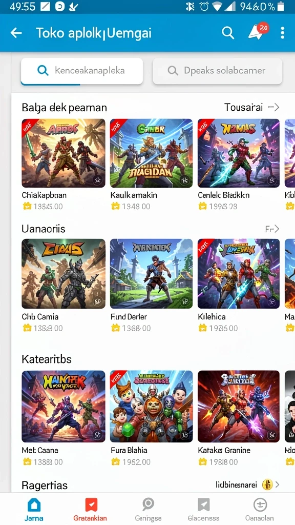 Karakter utama dalam aksi menghadapi monster yang menantang.