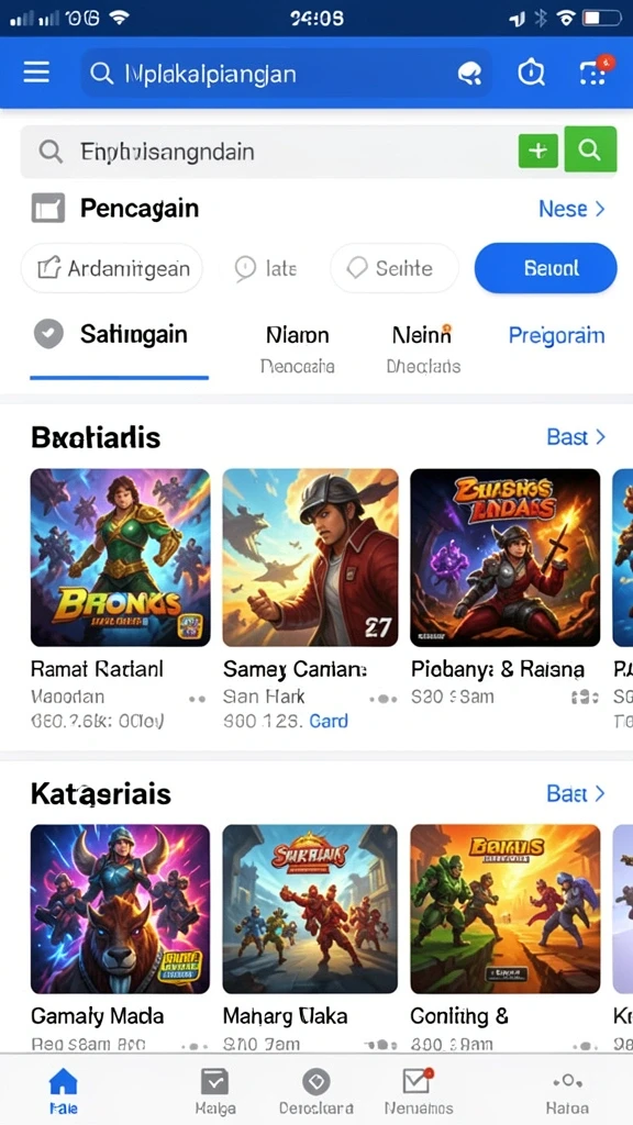 Tampilan awal yang menarik dengan karakter penuh warna.
