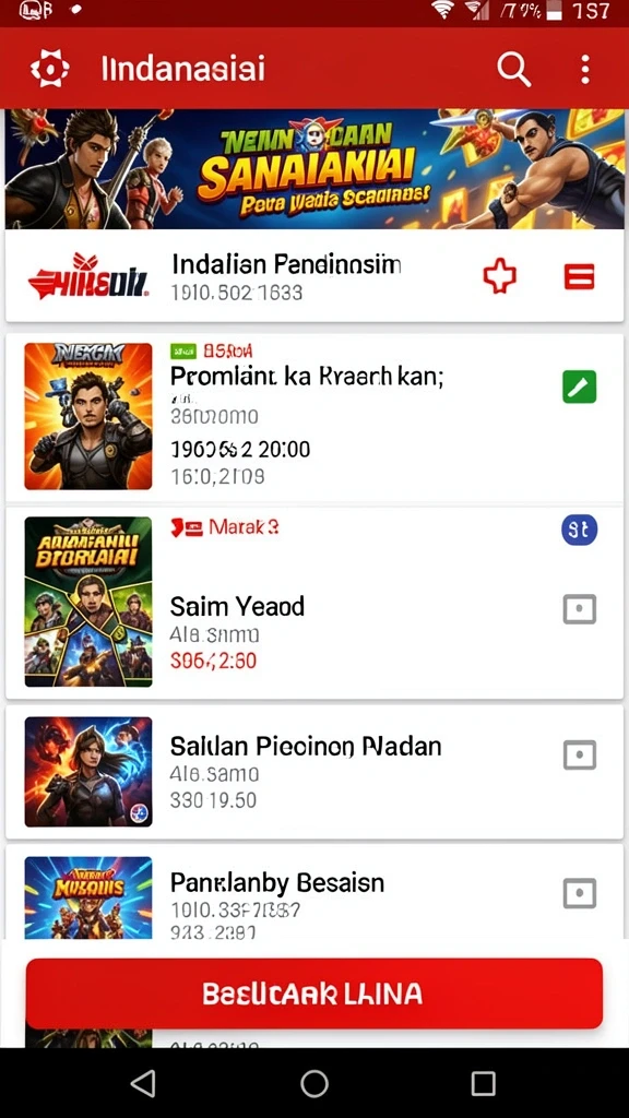 Menu permainan lengkap dengan opsi yang beragam.
