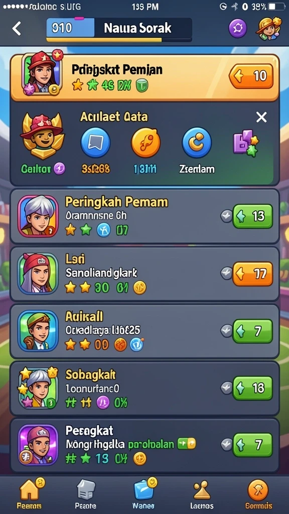 Berbagai karakter menarik untuk dipilih.